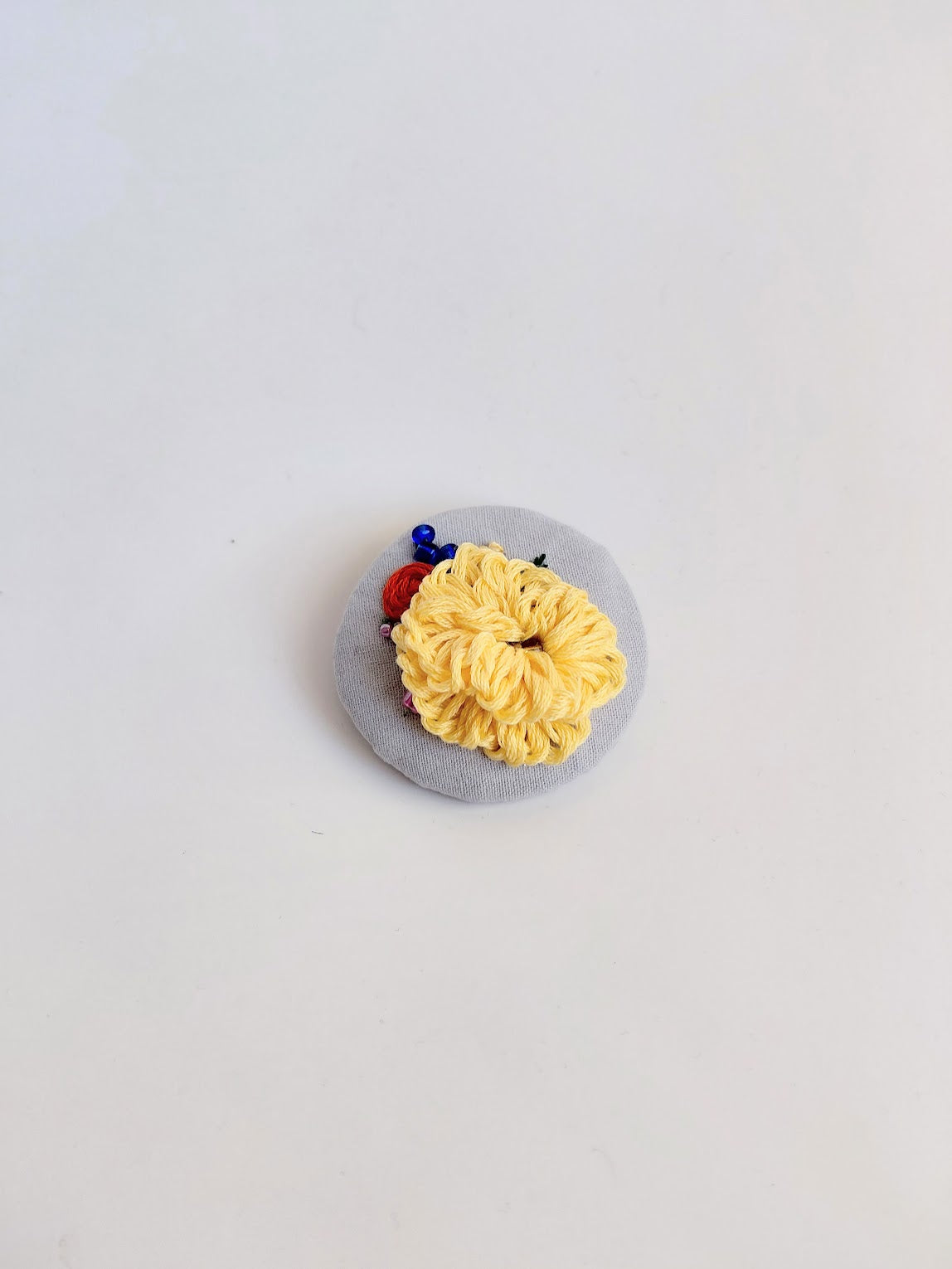 yellow flower brooch 047- Handcrafted Statement Jewelry