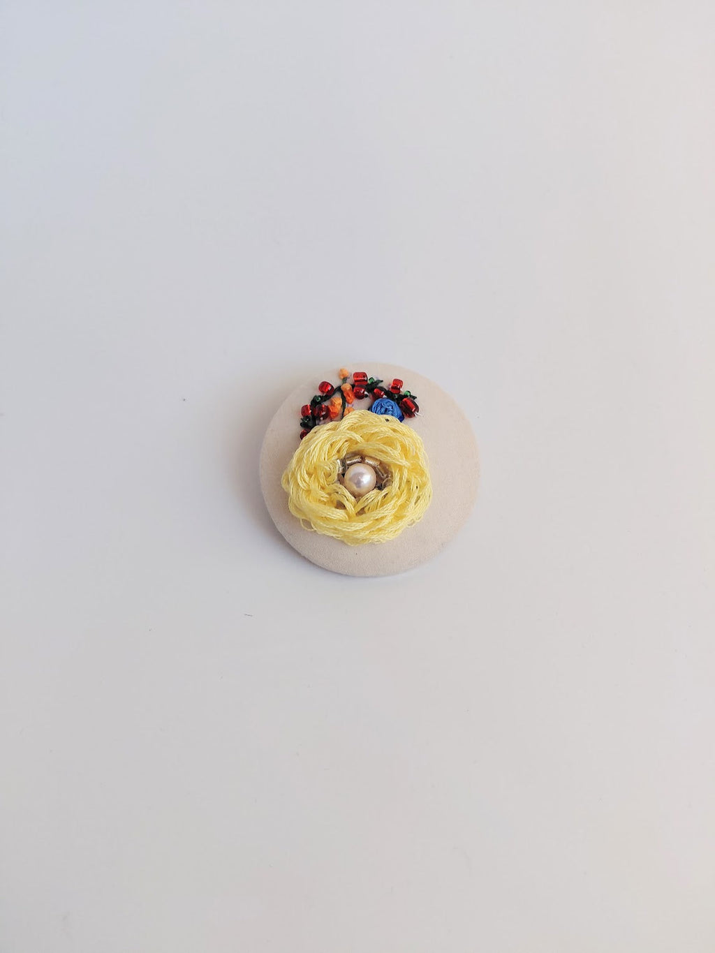 yellow flower brooch 049- Handcrafted Statement Jewelry