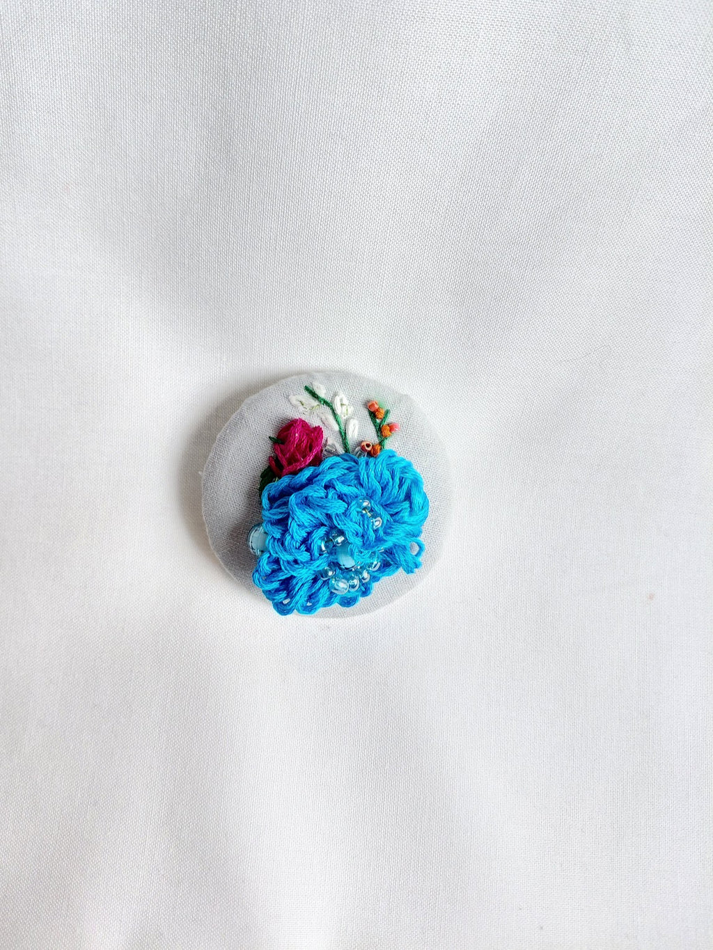 turquoise flower brooch 031- Handcrafted Statement Jewelry