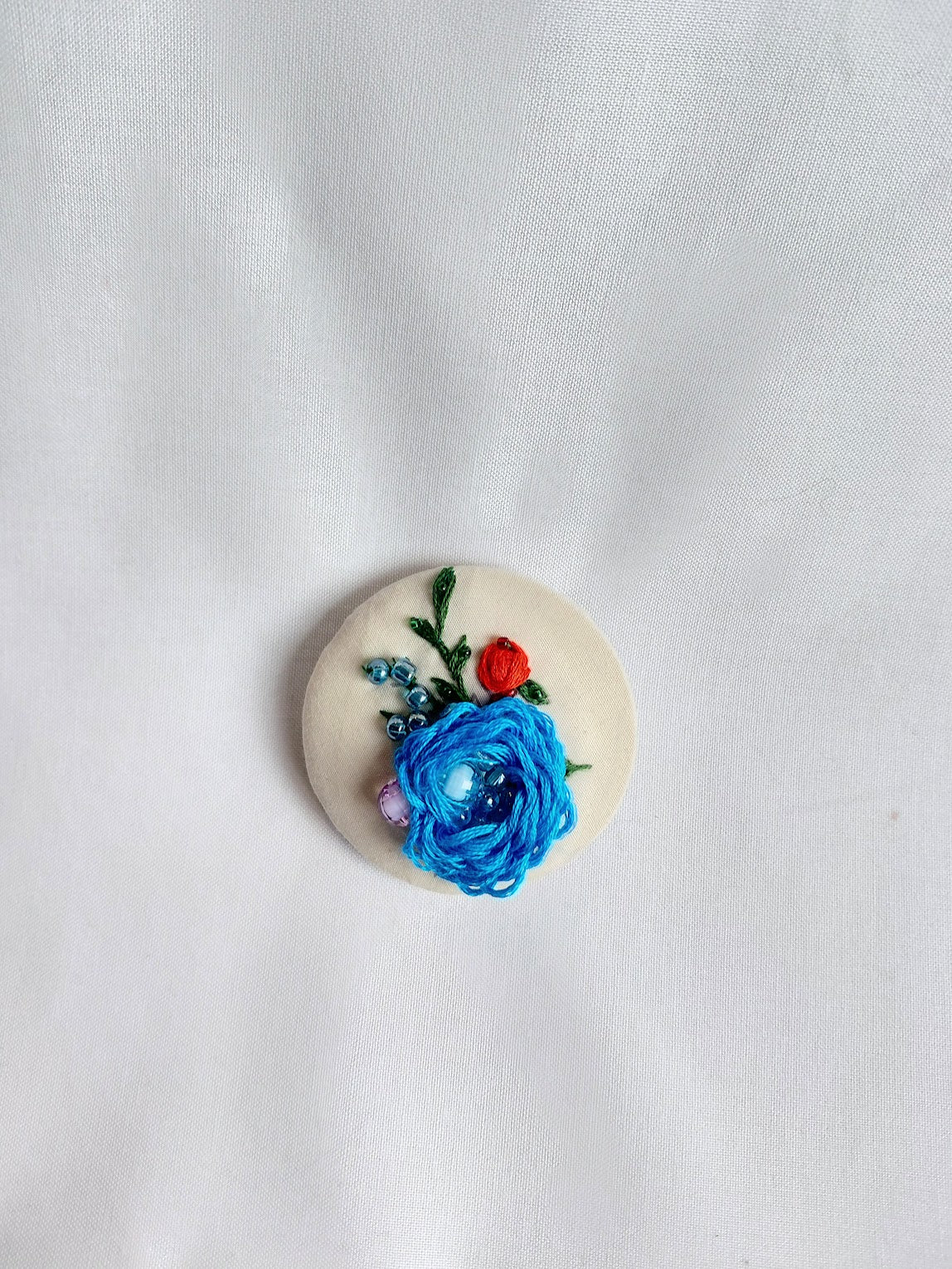 turquoise flower brooch 033- Handcrafted Statement Jewelry