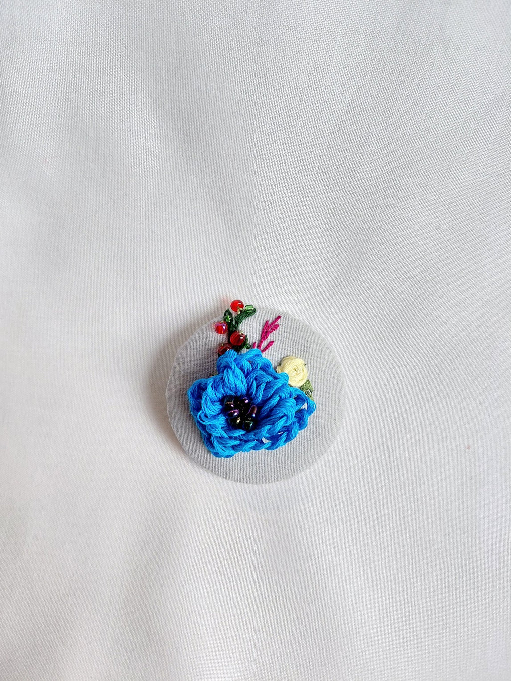turquoise flower brooch 035- Handcrafted Statement Jewelry