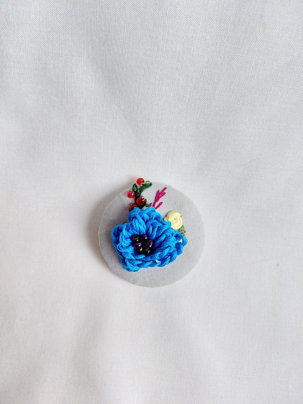 turquoise flower brooch 035
