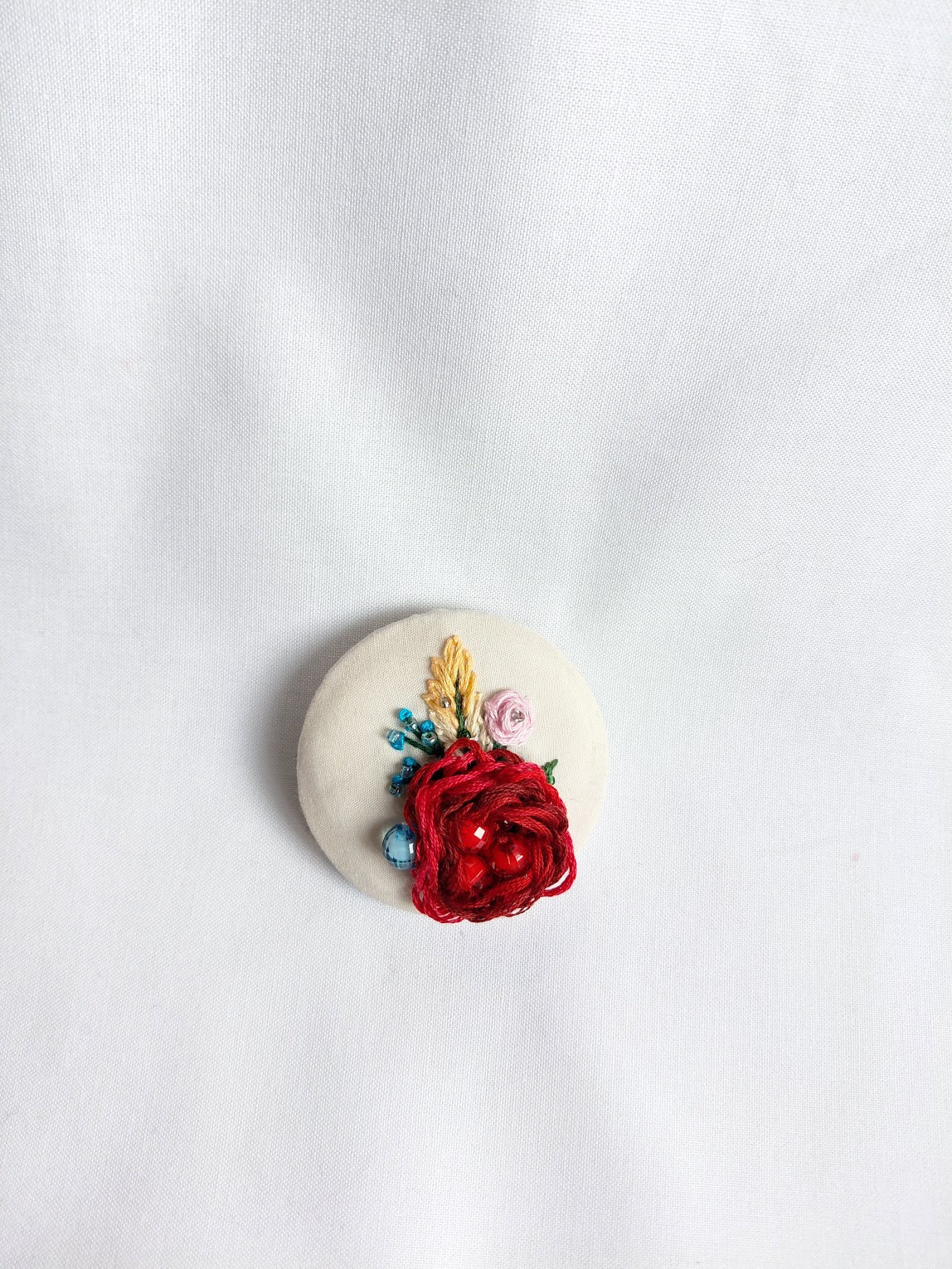 burgundy flower brooch 018- Handcrafted Statement Jewelry