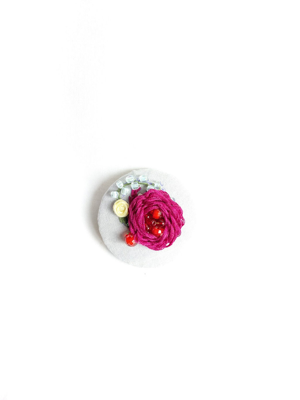 burgundy flower brooch 019- Handcrafted Statement Jewelry
