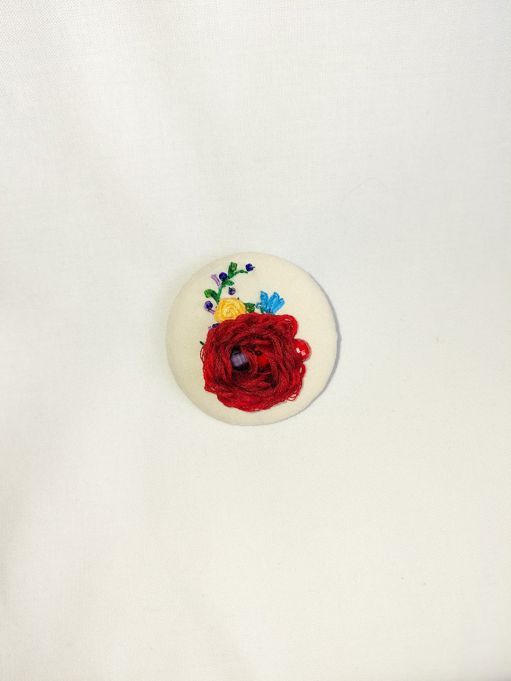 burgundy flower brooch 021- Handcrafted Statement Jewelry
