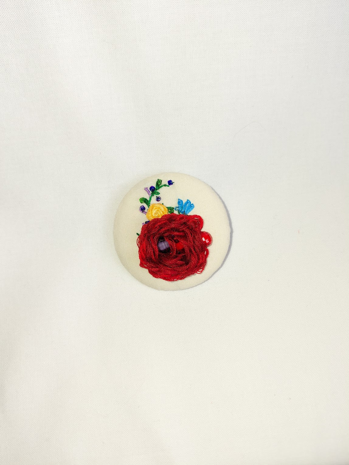 burgundy flower brooch 021- Handcrafted Statement Jewelry
