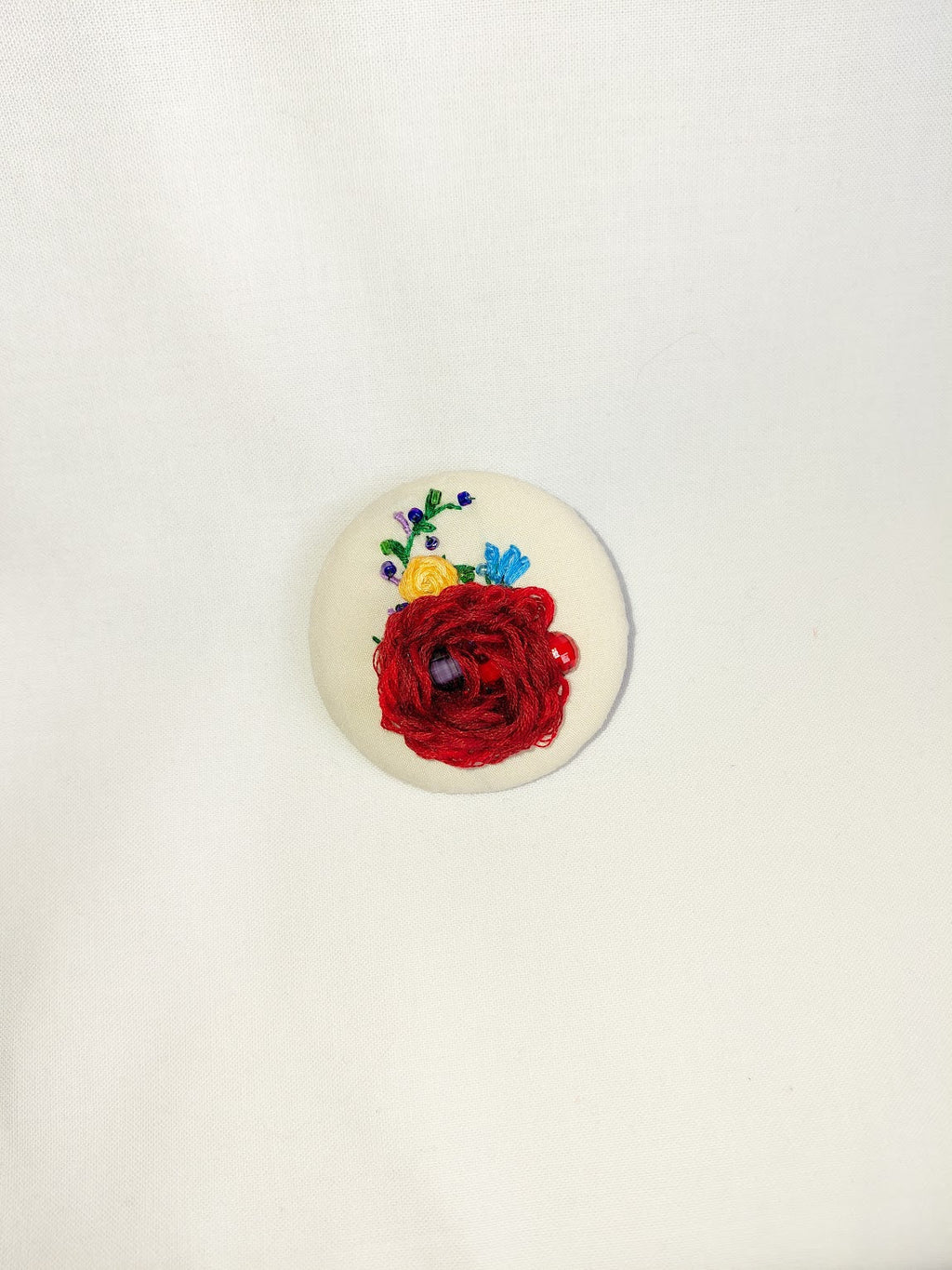 burgundy flower brooch 021