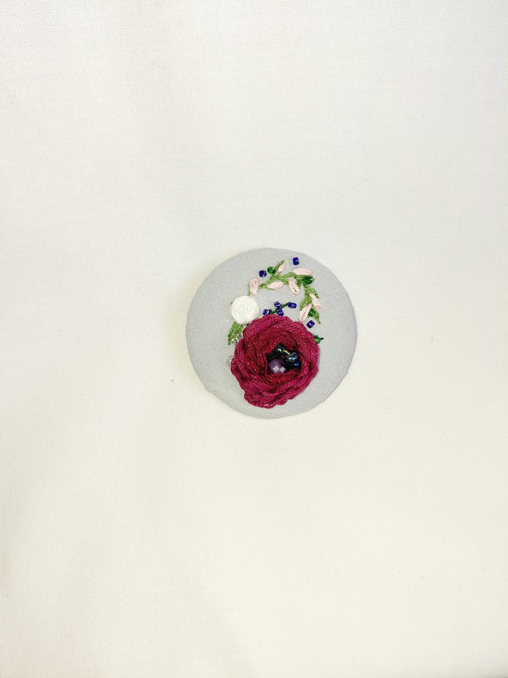 burgundy flower brooch 022