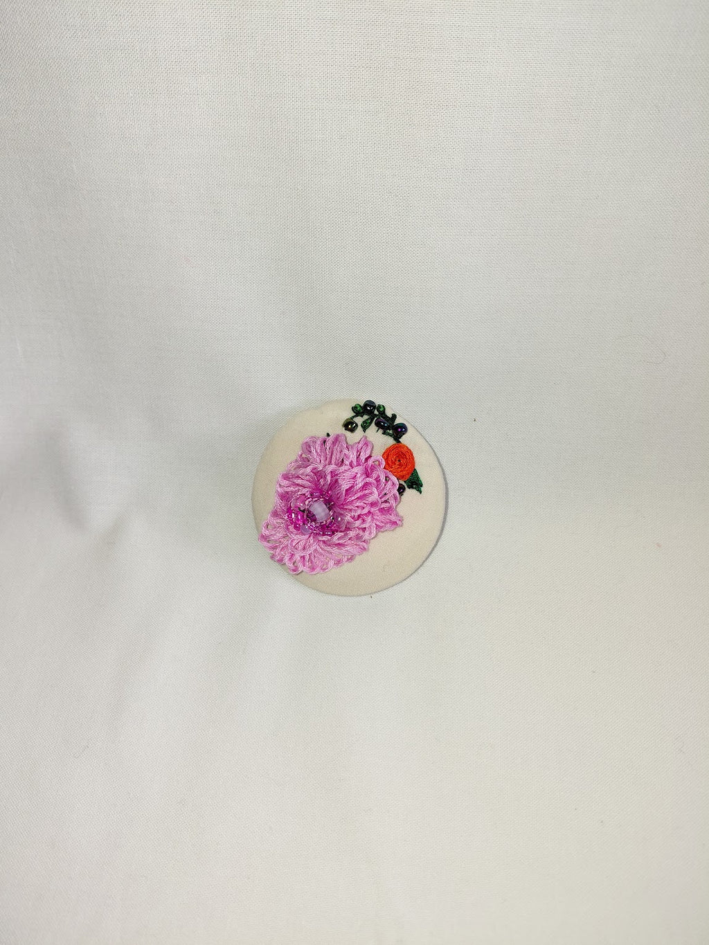 pink flower brooch 050- Handcrafted Statement Jewelry