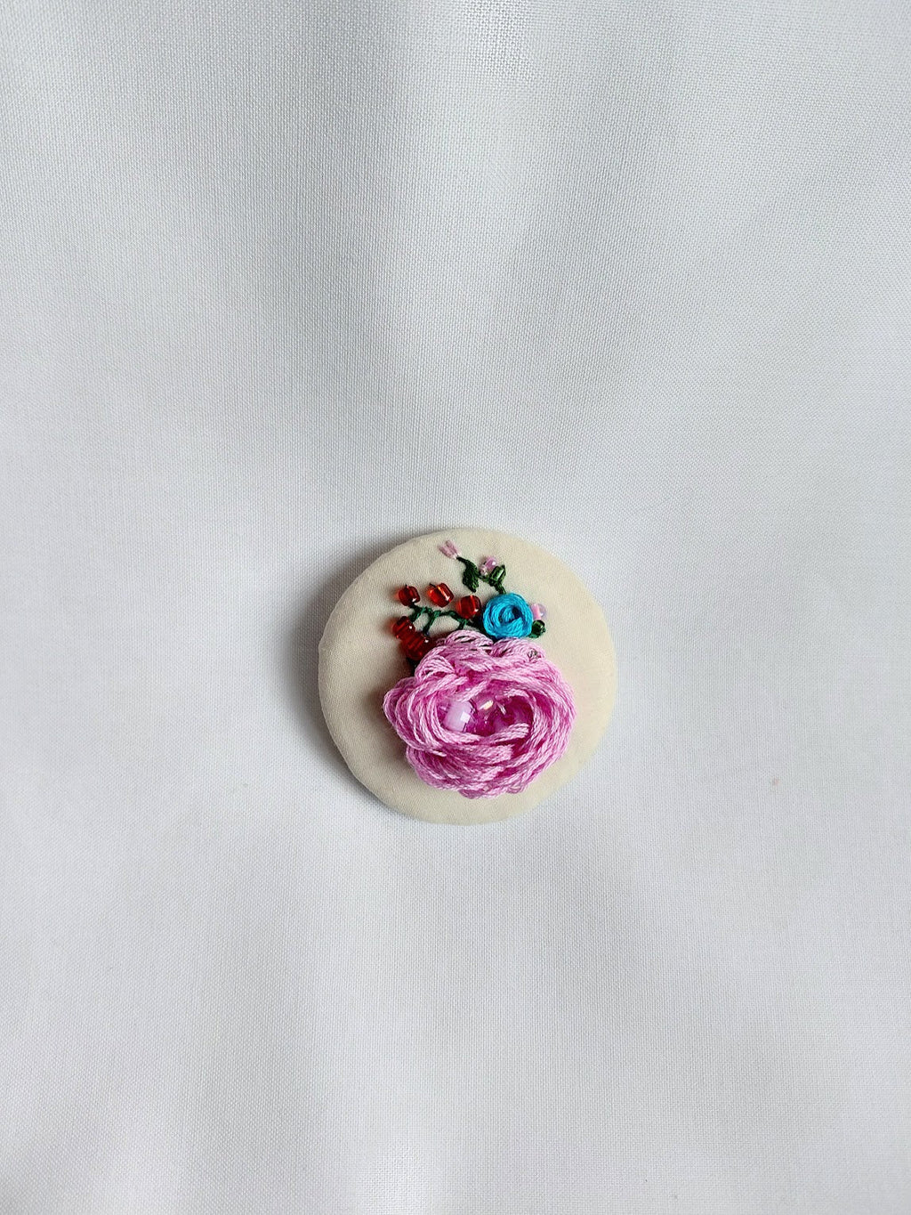 pink flower brooch 053- Handcrafted Statement Jewelry