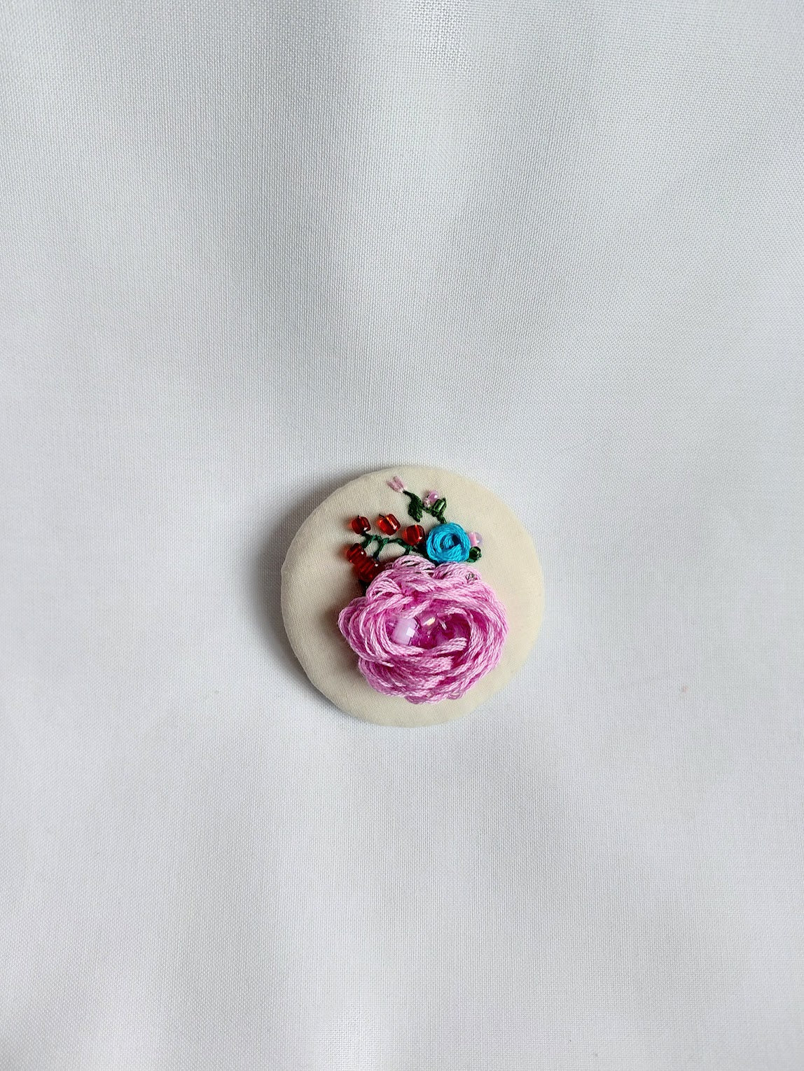 pink flower brooch 053- Handcrafted Statement Jewelry