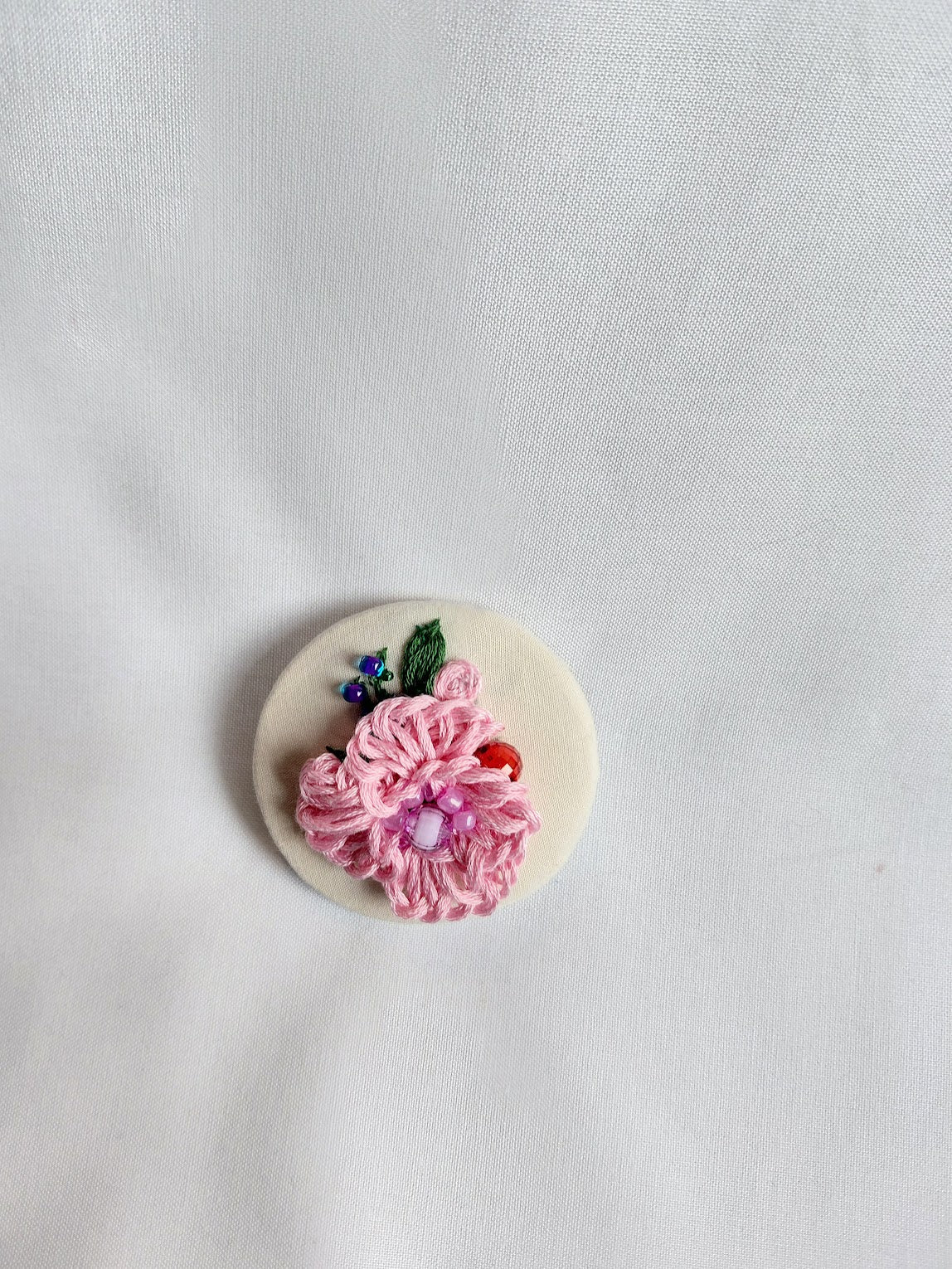 pink flower brooch 055- Handcrafted Statement Jewelry