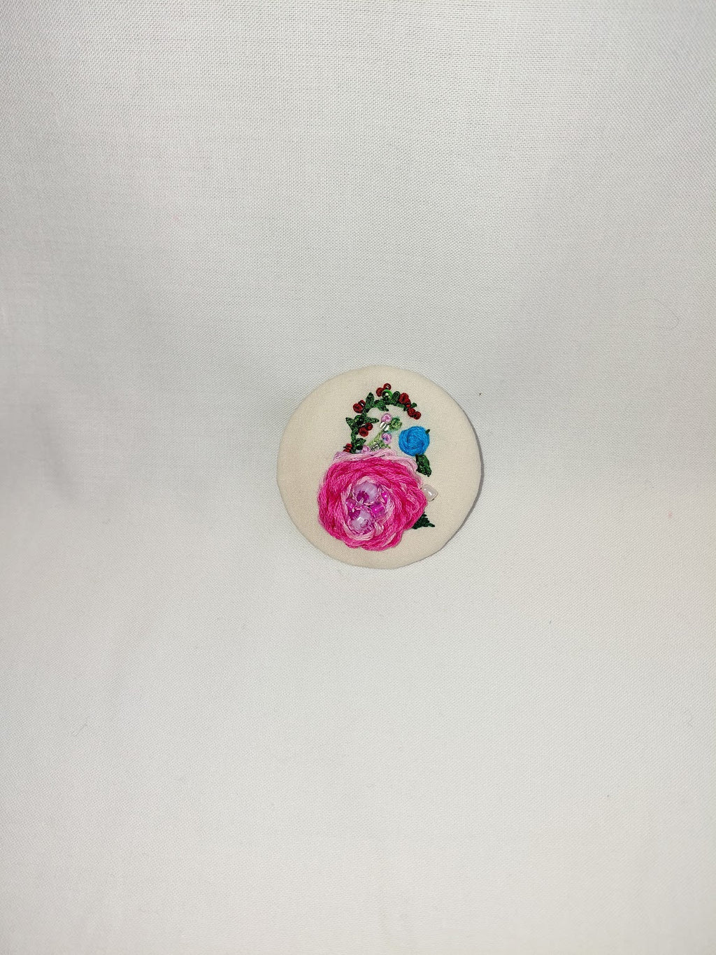 pink flower brooch 056- Handcrafted Statement Jewelry