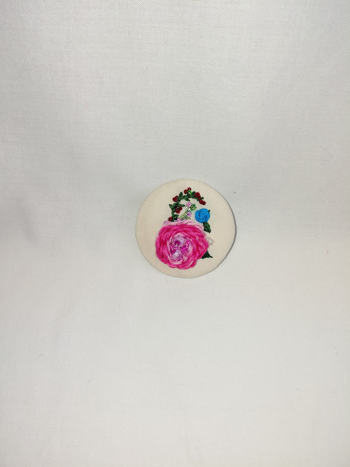 pink flower brooch 056- Handcrafted Statement Jewelry