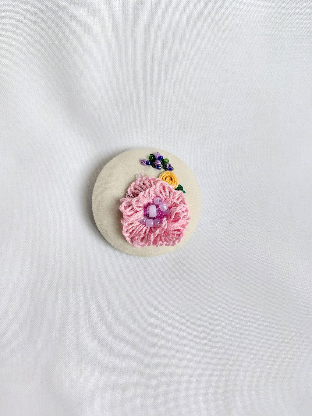 pink flower brooch 058- Handcrafted Statement Jewelry