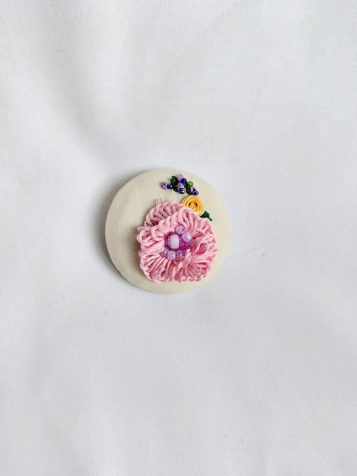 pink flower brooch 058- Handcrafted Statement Jewelry