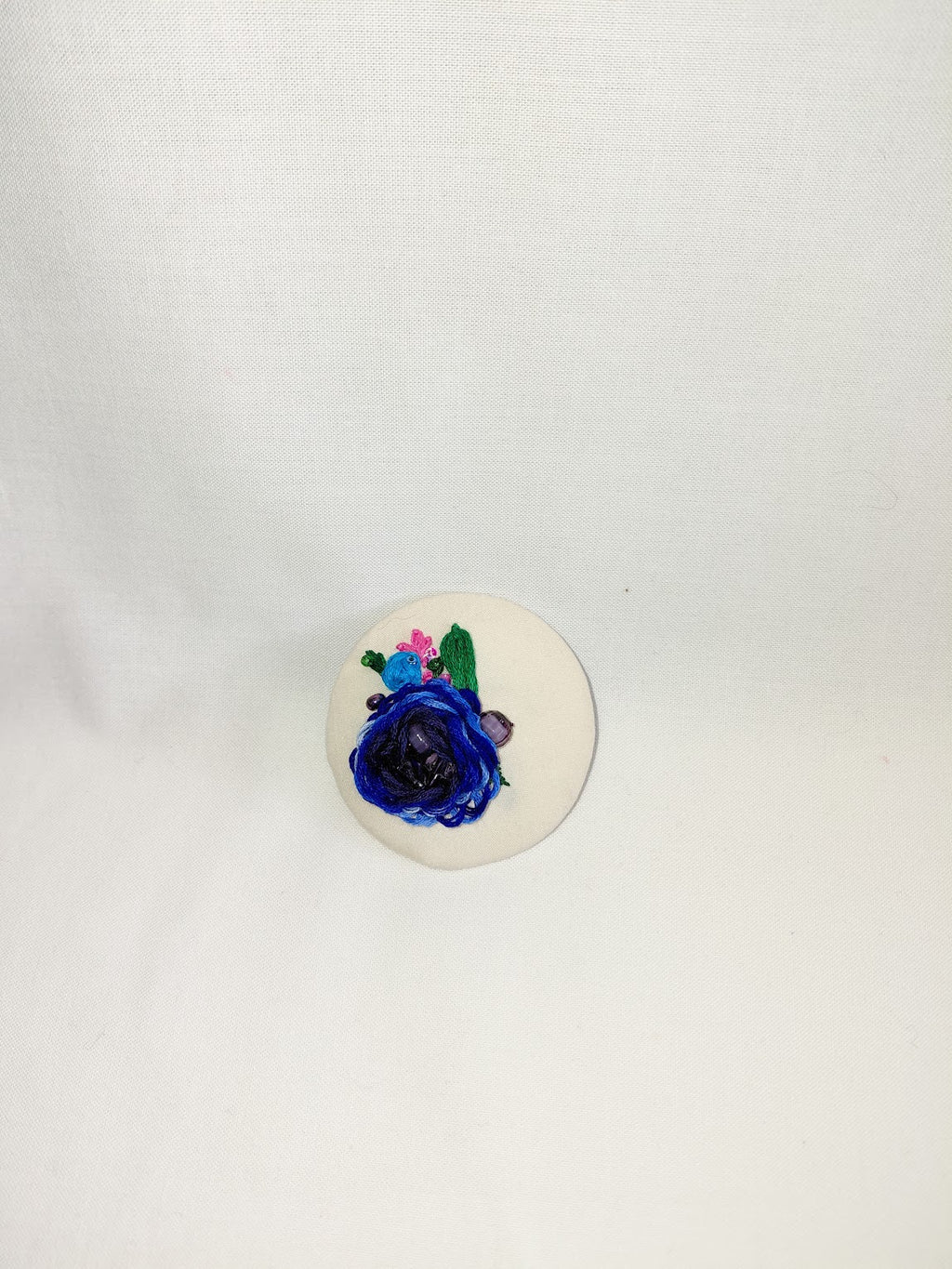 blue flower brooch 071- Handcrafted Statement Jewelry