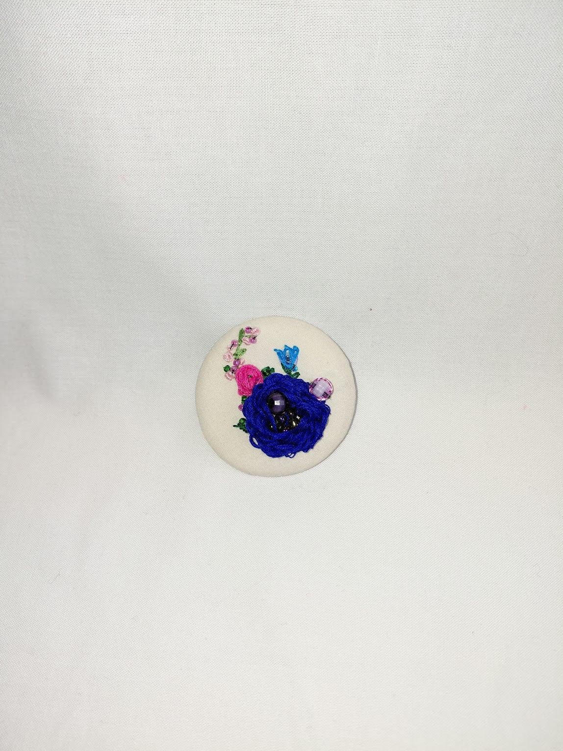 blue flower brooch 072- Handcrafted Statement Jewelry