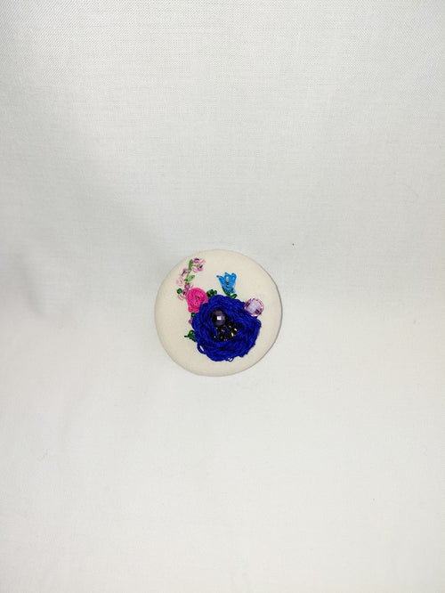blue flower brooch 072- Handcrafted Statement Jewelry