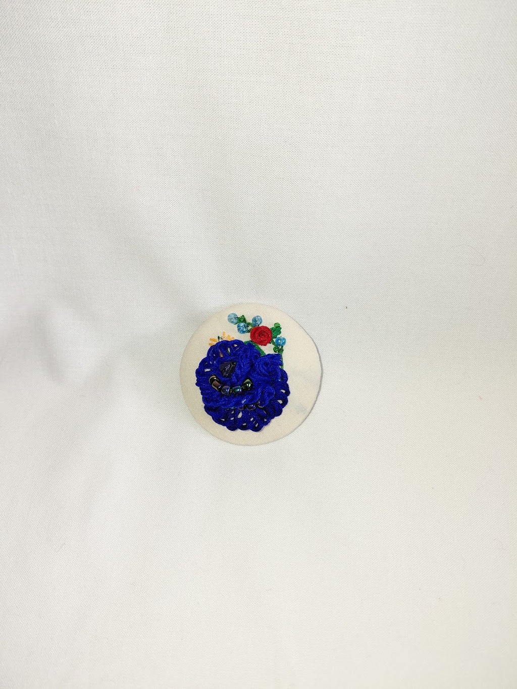 blue flower brooch 074