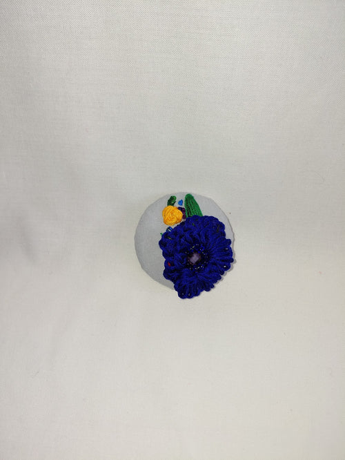 blue flower brooch 075- Handcrafted Statement Jewelry