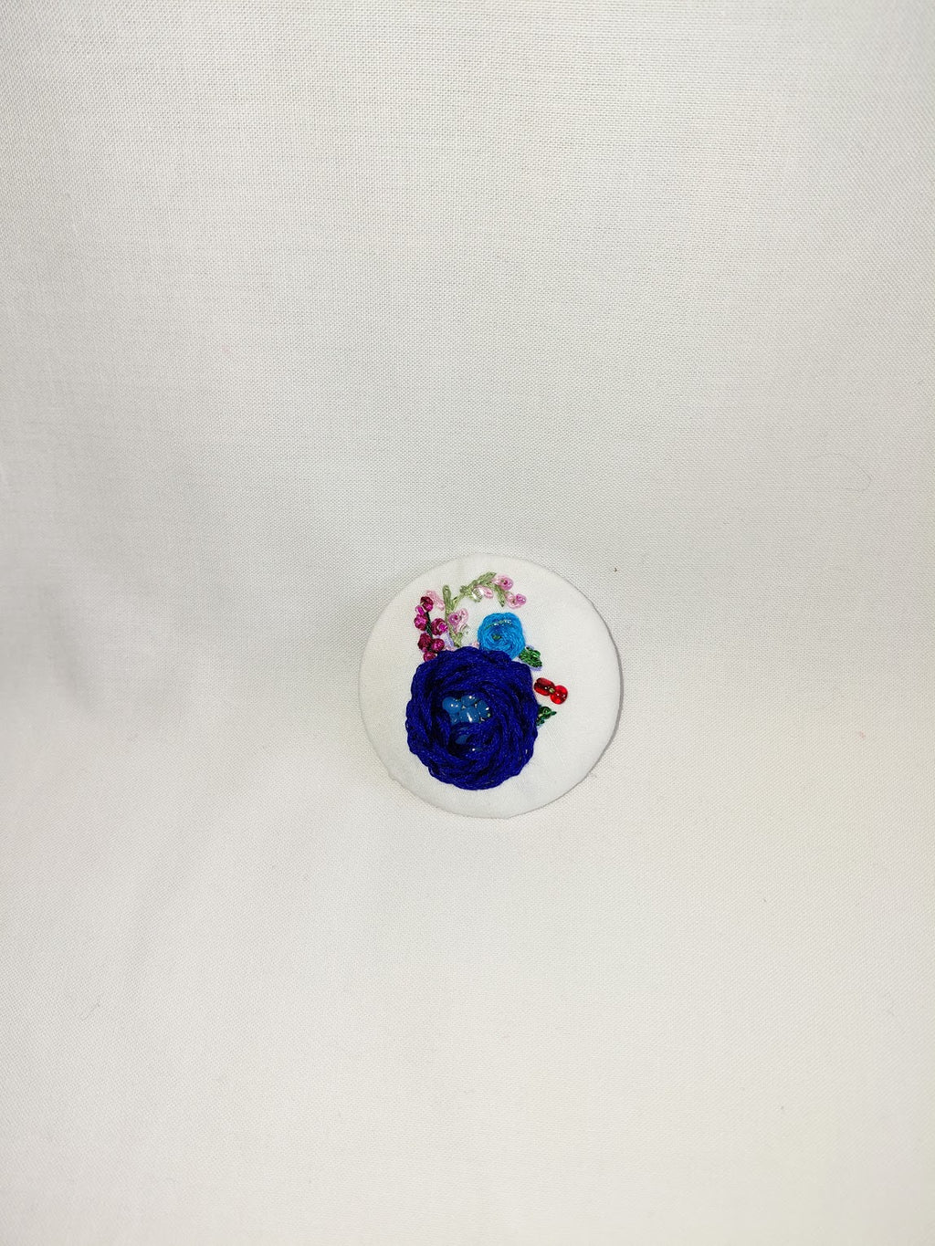 blue flower brooch 076- Handcrafted Statement Jewelry