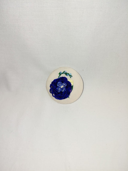 blue flower brooch 077- Handcrafted Statement Jewelry