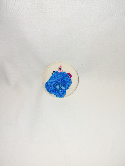 blue flower brooch 079- Handcrafted Statement Jewelry