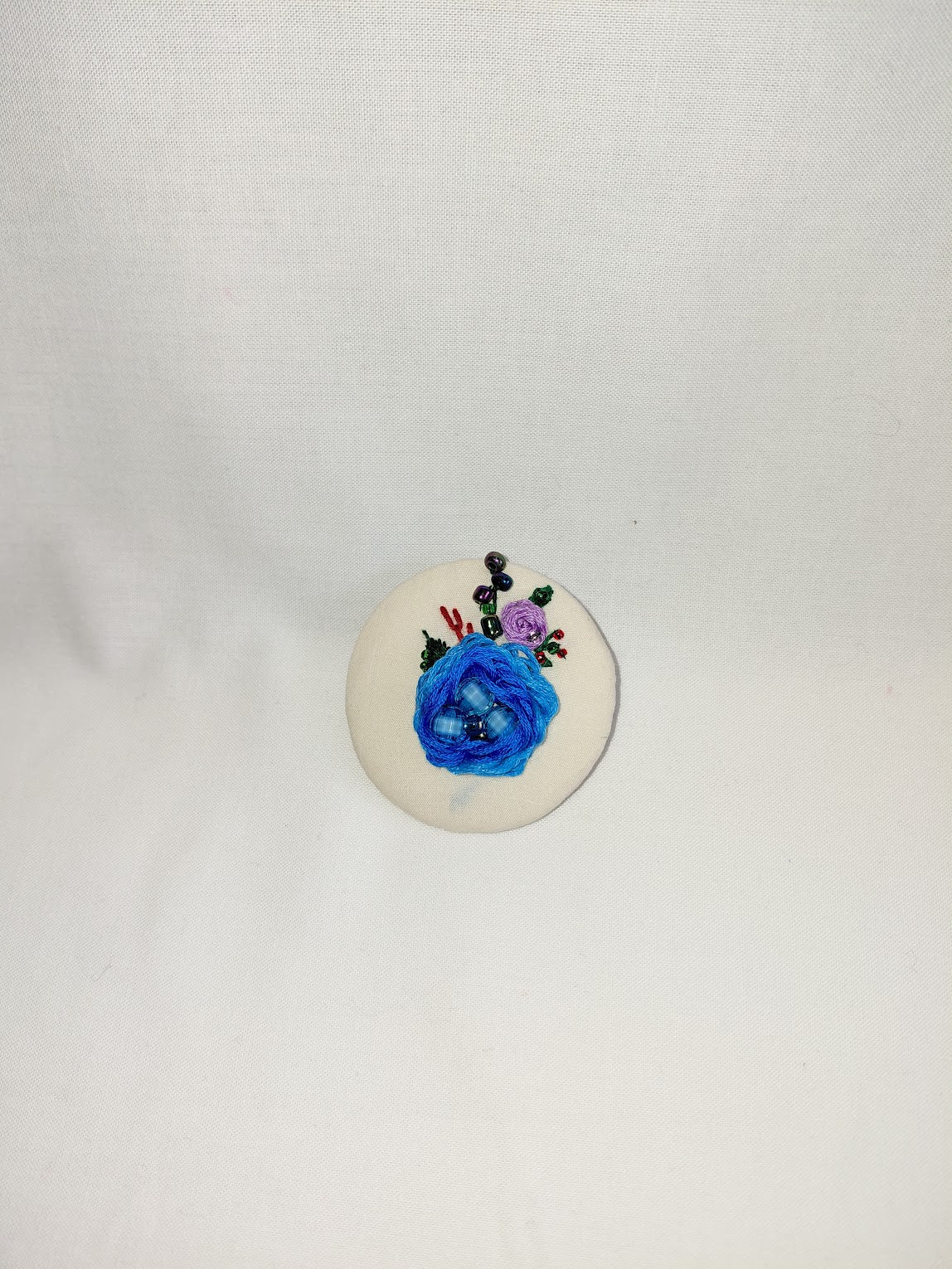 blue flower brooch 081- Handcrafted Statement Jewelry