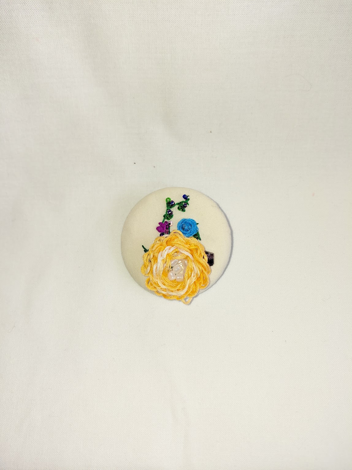 orange Flower Brooch 042- Handcrafted Statement Jewelry