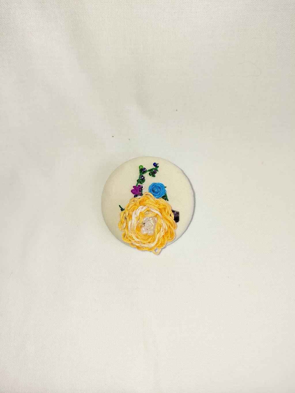 orange flower brooch 041