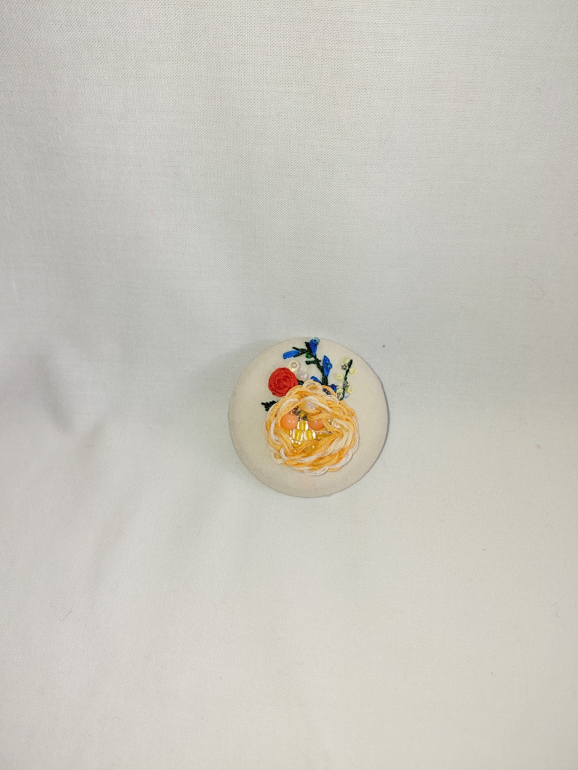 orange flower brooch 046