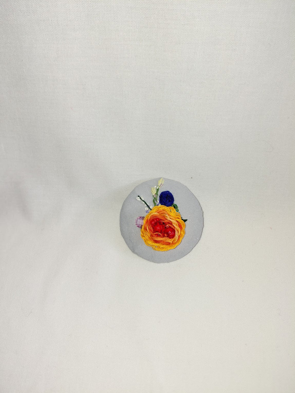 orange Flower Brooch 049- Handcrafted Statement Jewelry