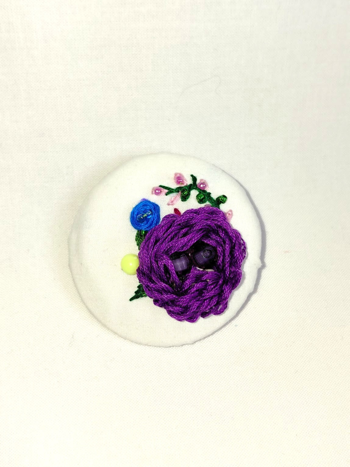purple flower brooch 072