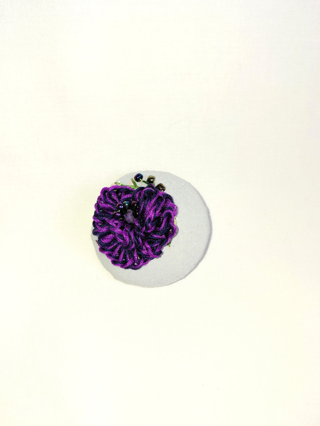 purple flower brooch 073