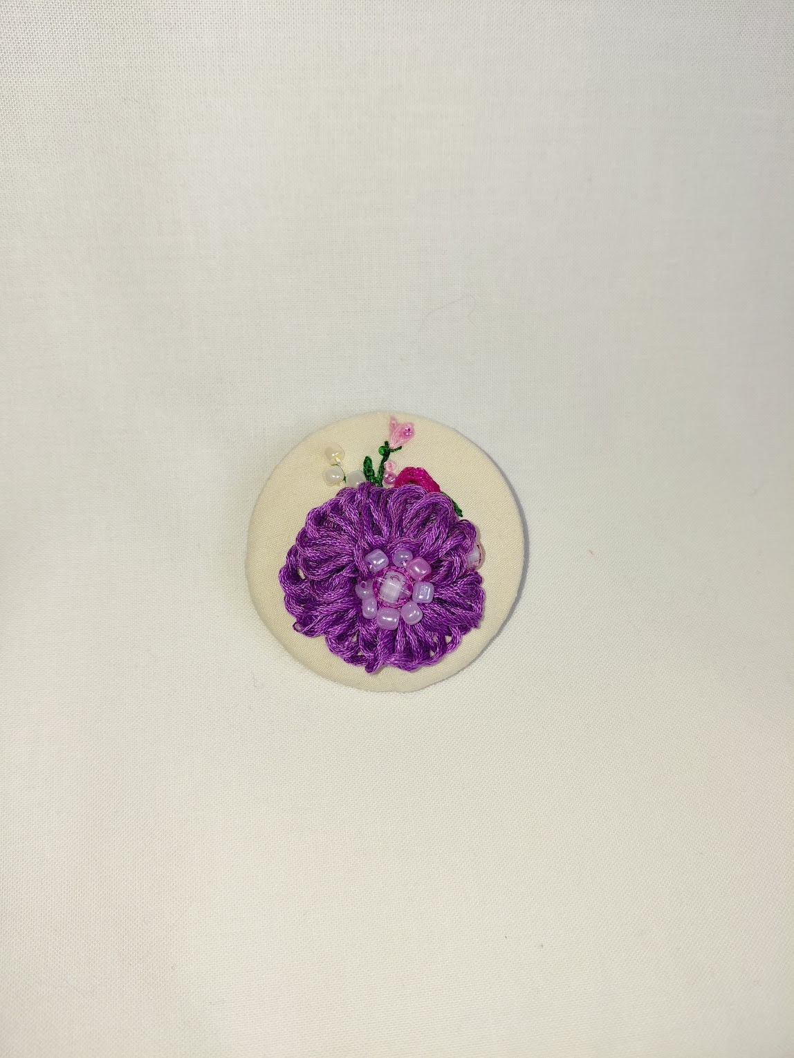 purple flower brooch 074- Handcrafted Statement Jewelry