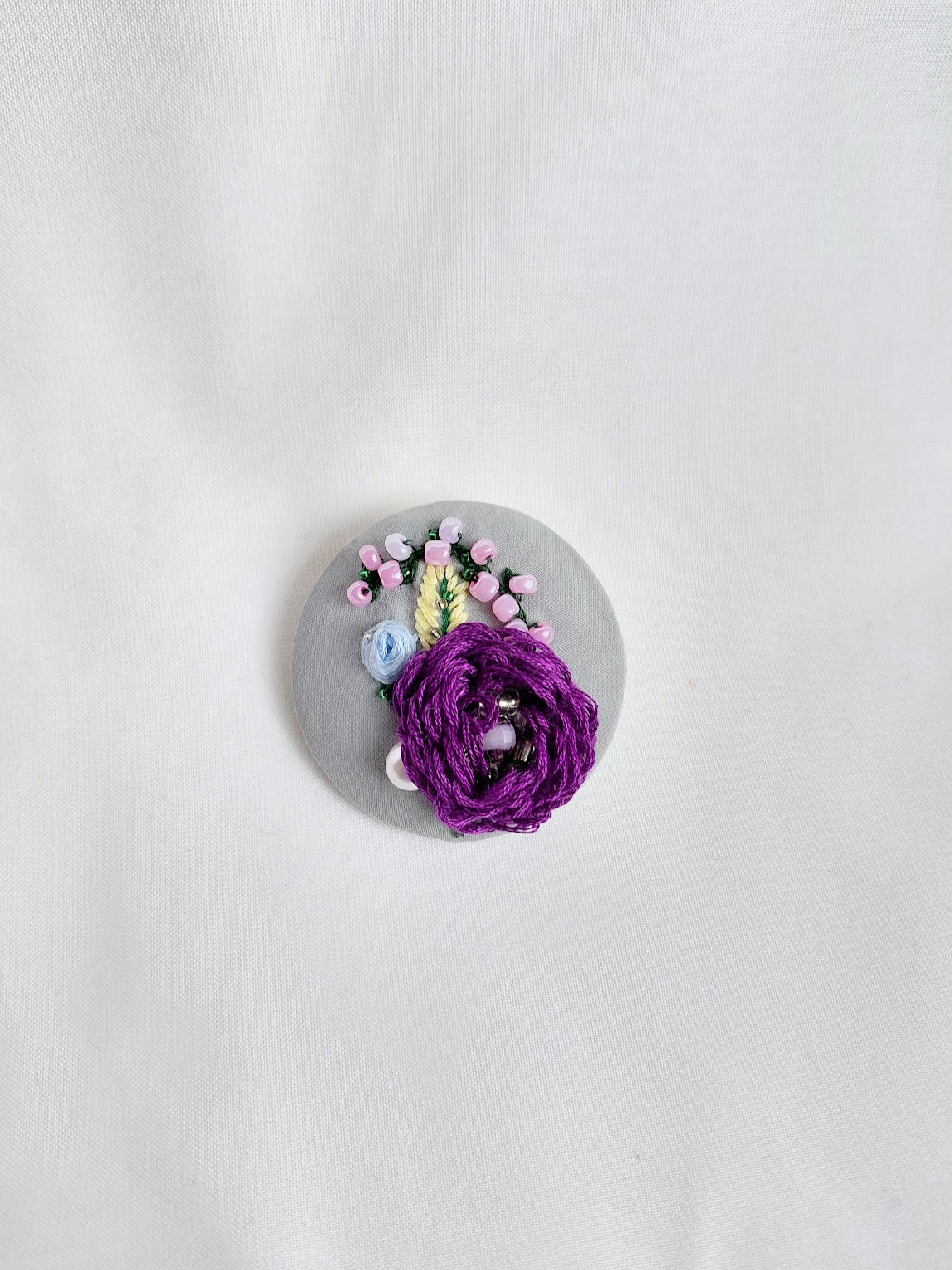 purple flower brooch 075- Handcrafted Statement Jewelry