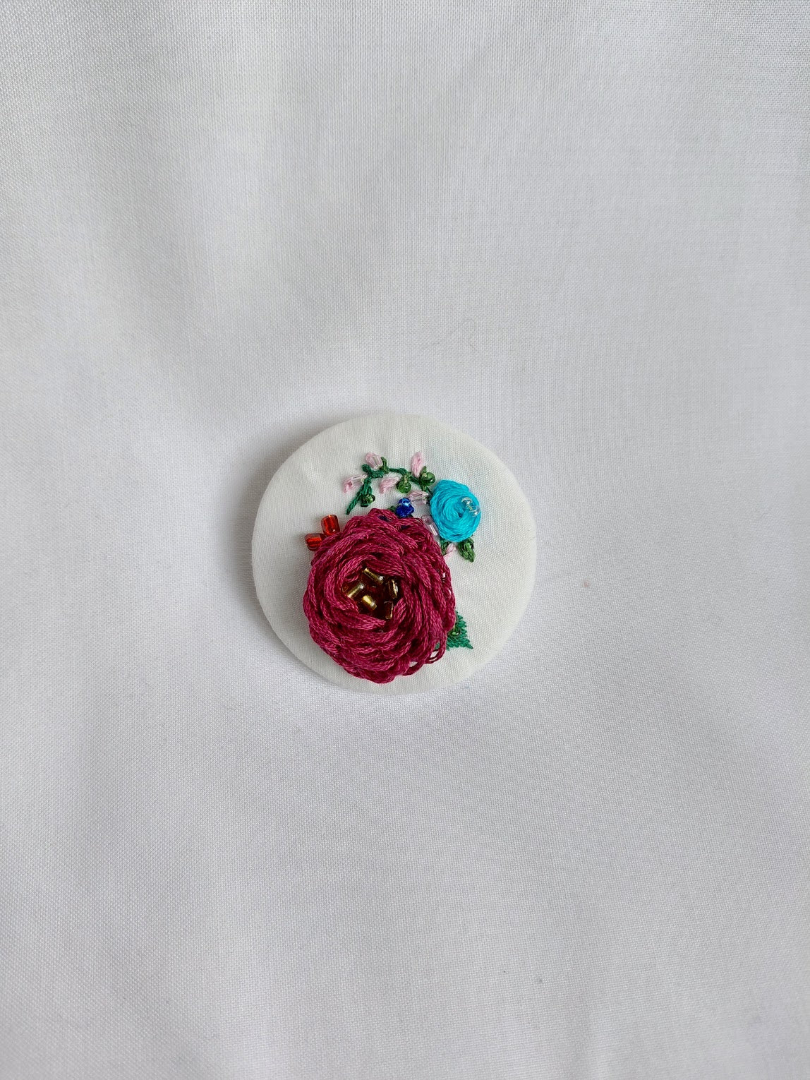 burgundy flower brooch 023- Handcrafted Statement Jewelry