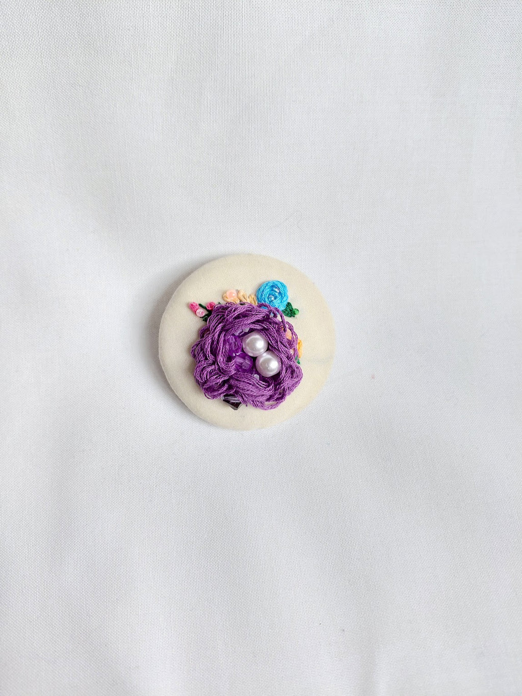 purple flower brooch 076- Handcrafted Statement Jewelry