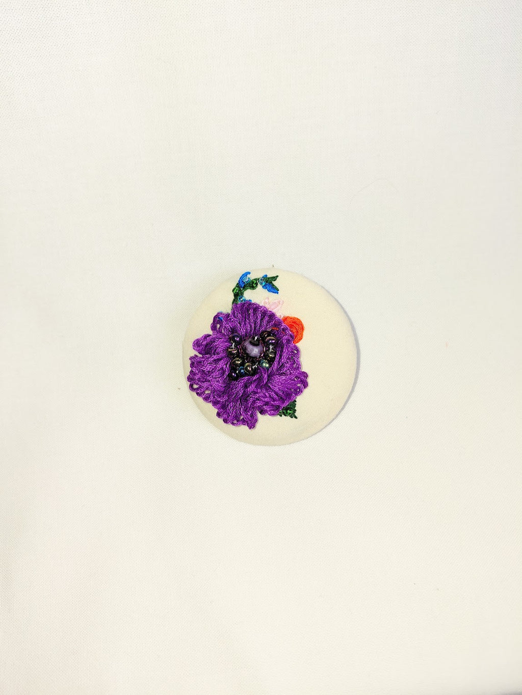 purple flower brooch 077- Handcrafted Statement Jewelry