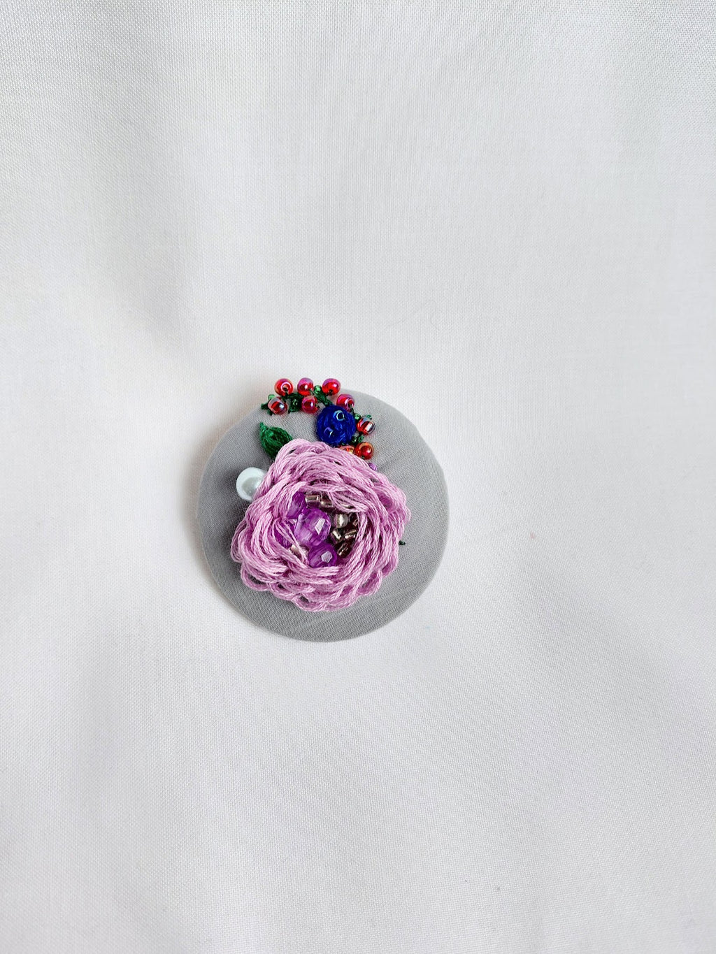 purple flower brooch 078- Handcrafted Statement Jewelry