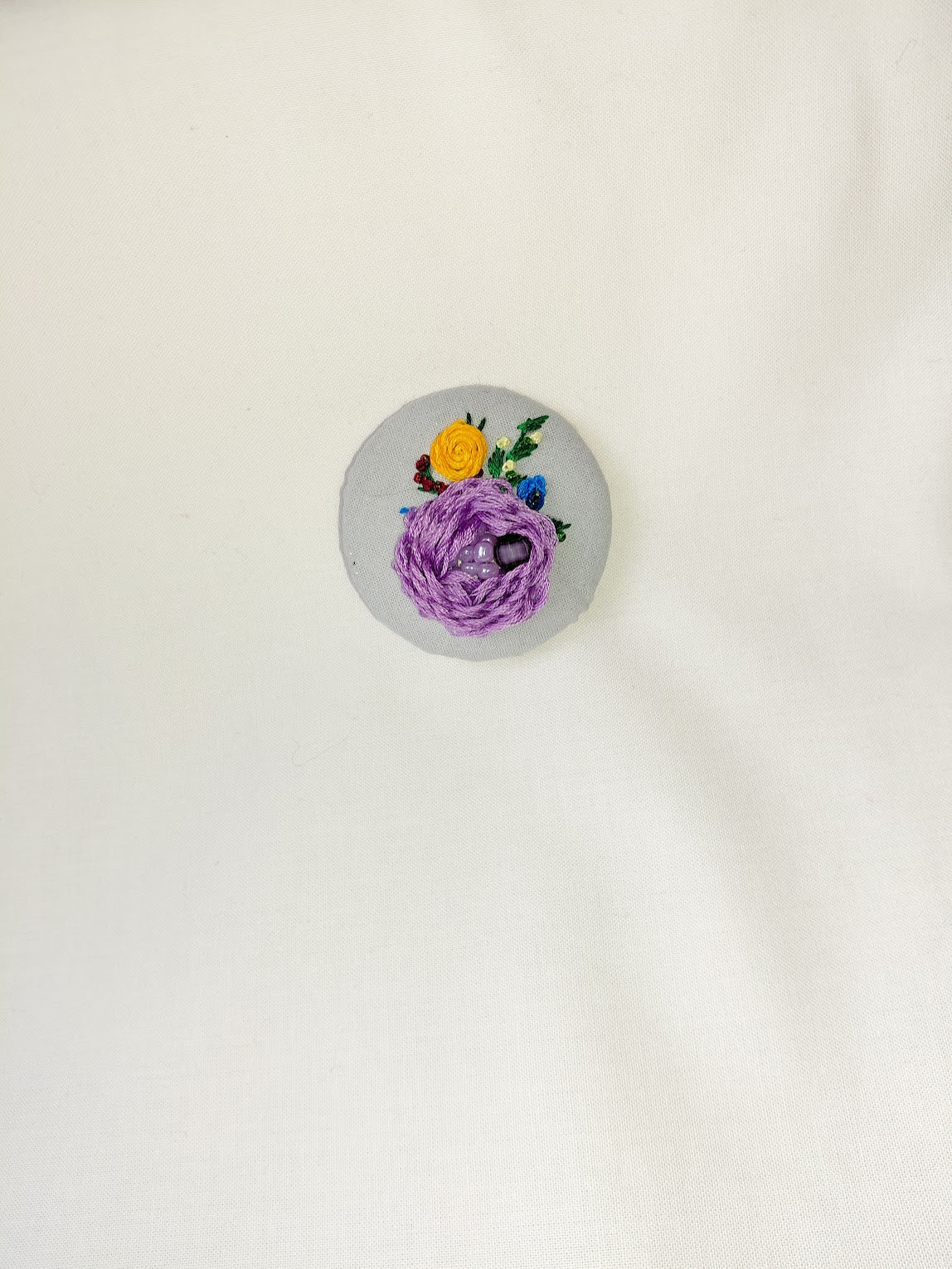 purple flower brooch 079- Handcrafted Statement Jewelry