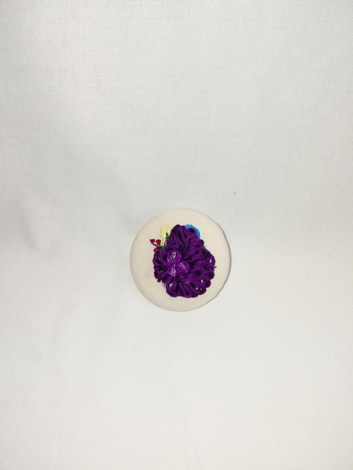 purple flower brooch 080- Handcrafted Statement Jewelry