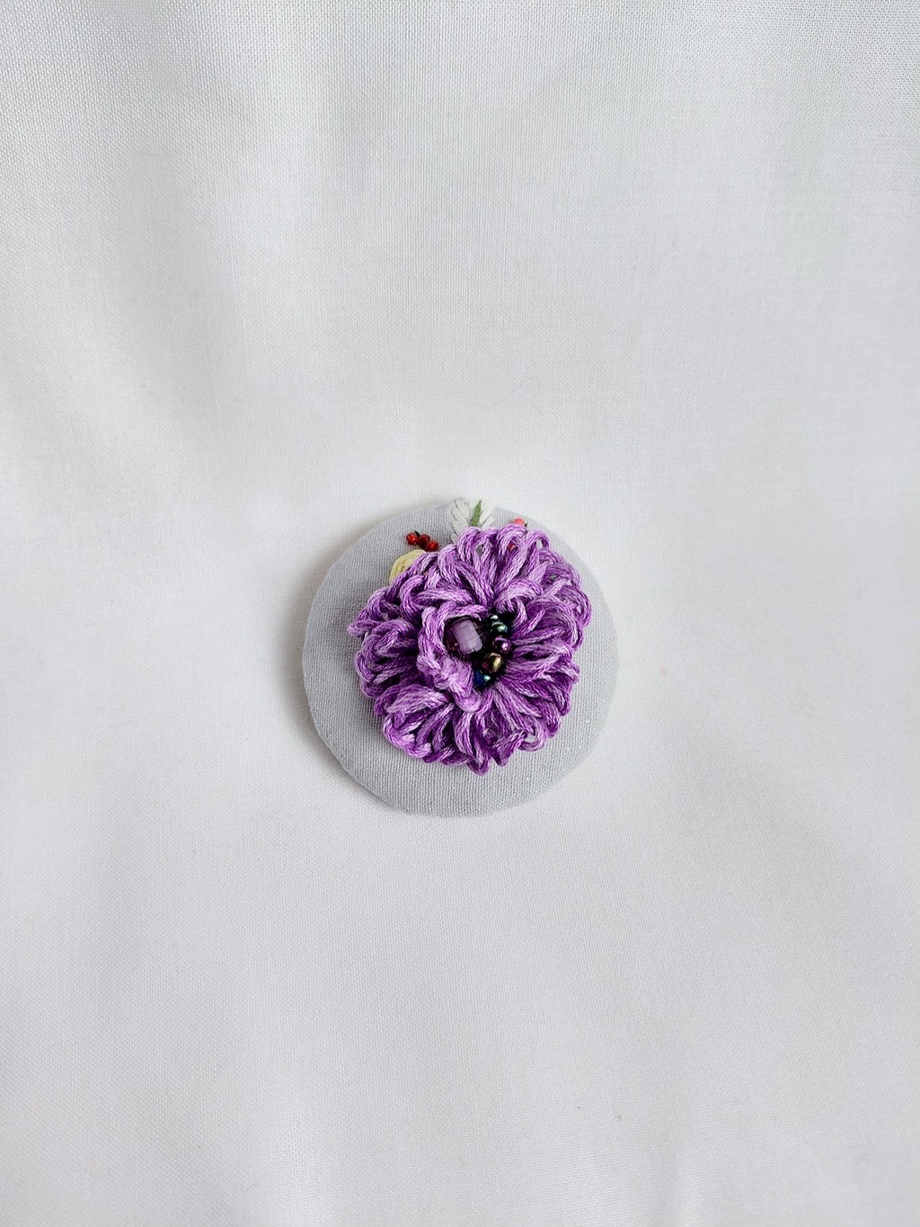 purple flower brooch 081- Handcrafted Statement Jewelry
