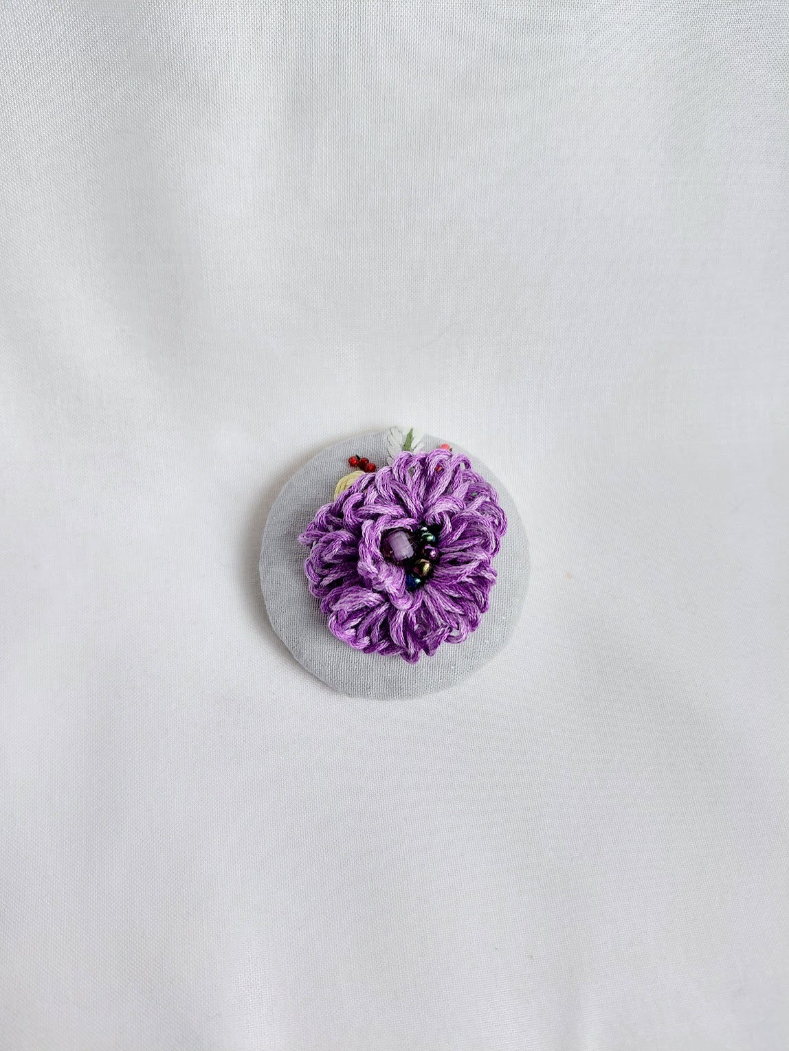 purple flower brooch 081- Handcrafted Statement Jewelry