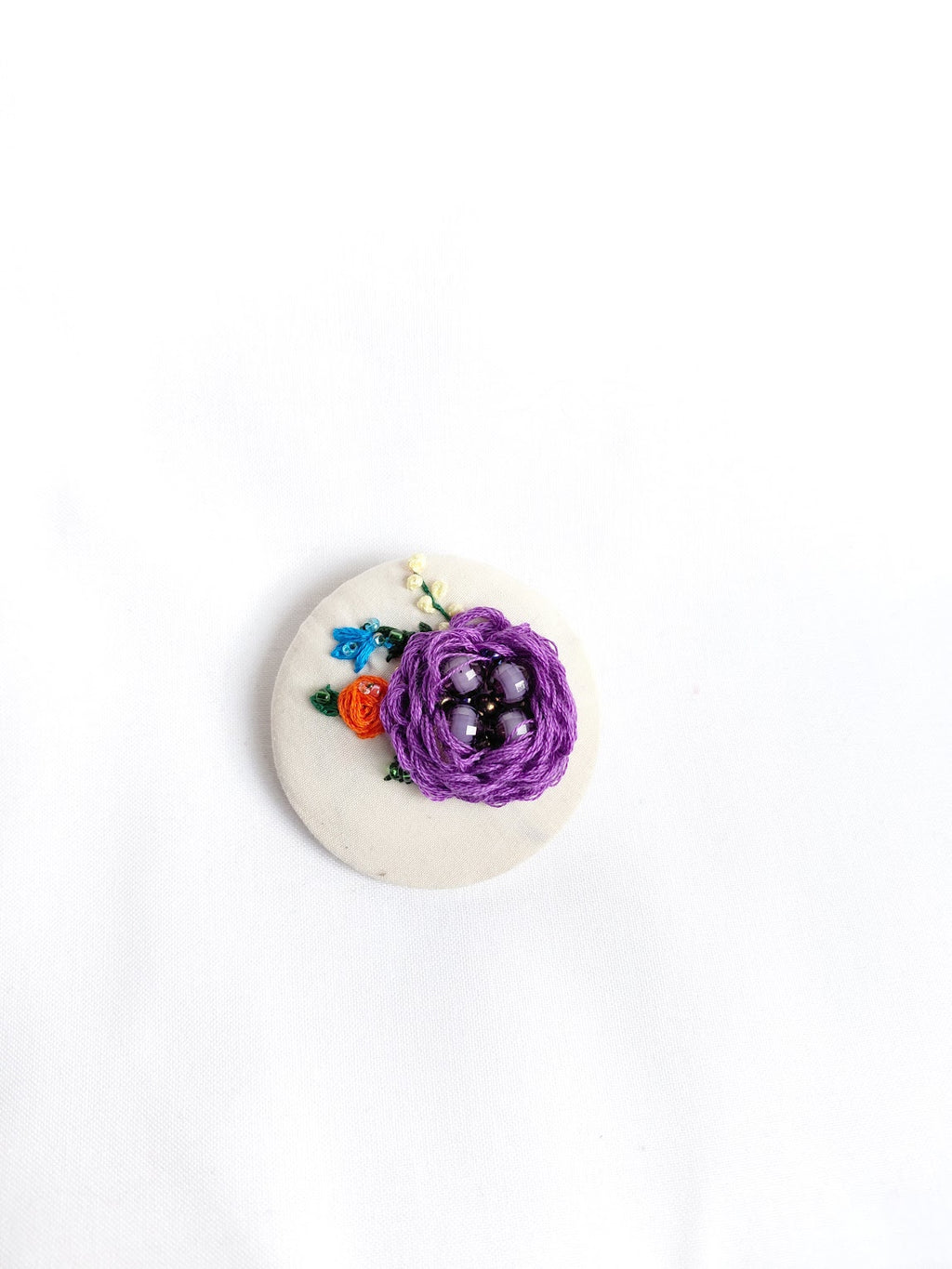 purple flower brooch 082- Handcrafted Statement Jewelry