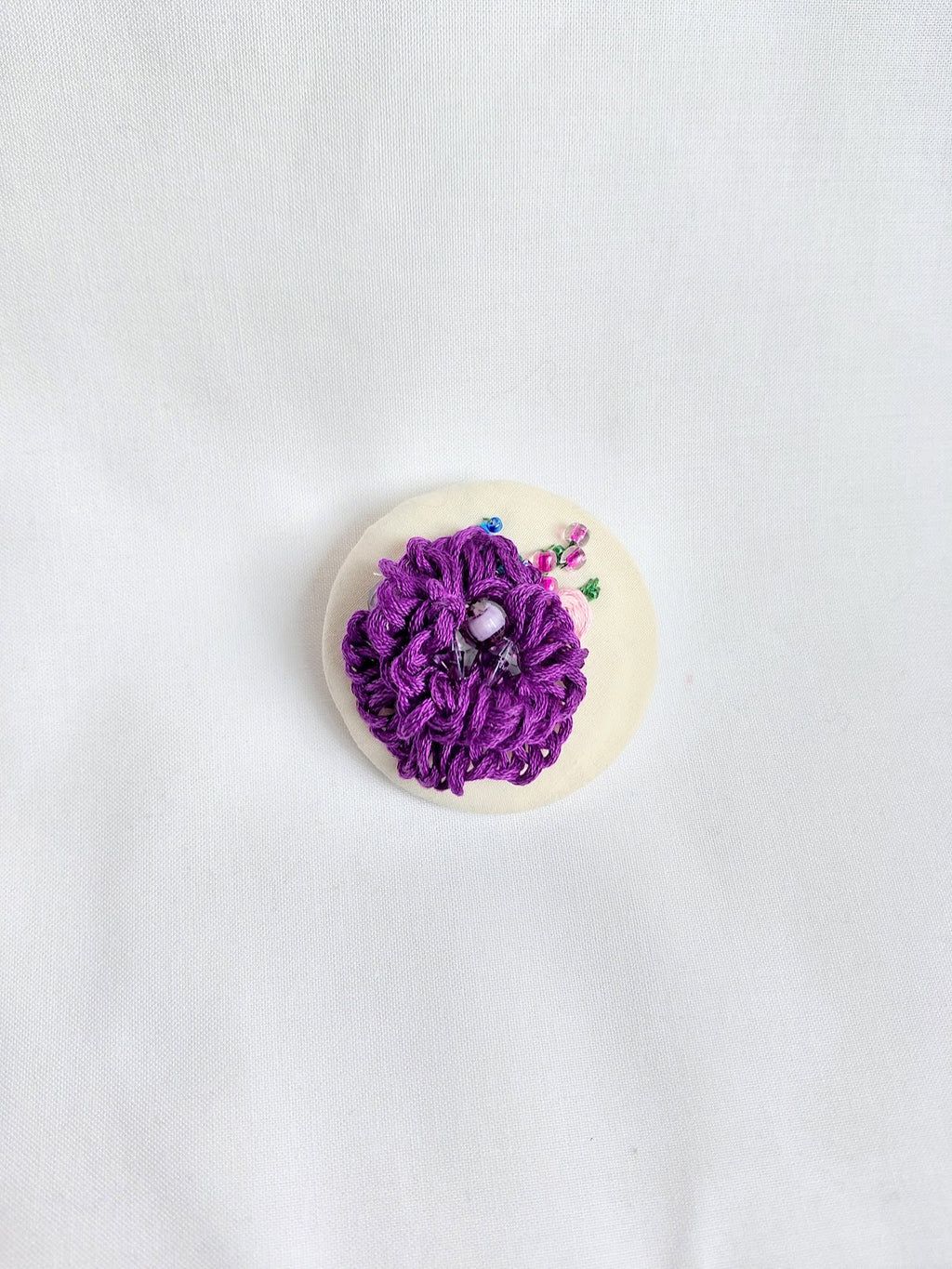 purple flower brooch 083- Handcrafted Statement Jewelry