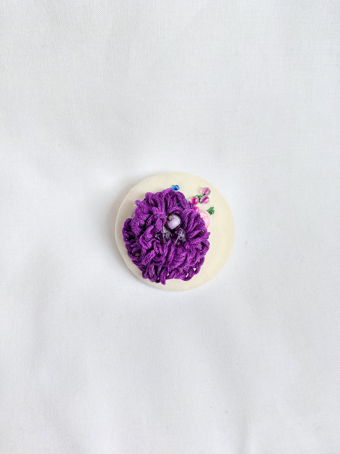 purple flower brooch 083- Handcrafted Statement Jewelry