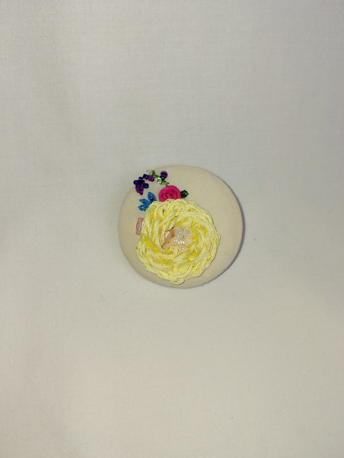 yellow flower brooch 051- Handcrafted Statement Jewelry