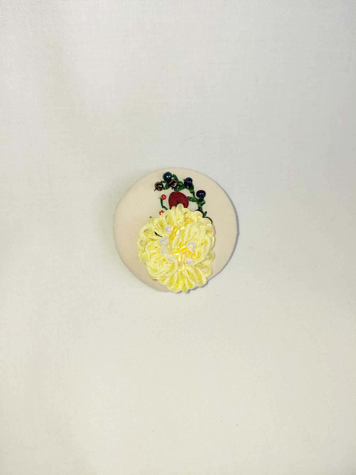 yellow flower brooch 052- Handcrafted Statement Jewelry